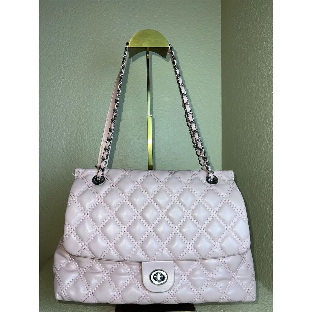 Jane & York Baby Pink Link Quilted Chain Strap Shoulder Bag